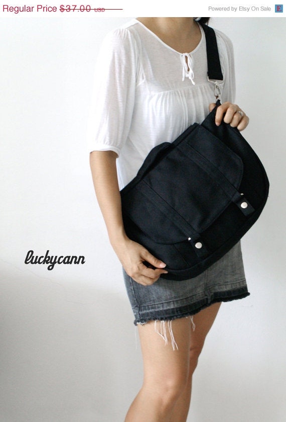 SUMMER SALE VESTER // Black // 065 // Everyday Canvas Bag // Luckycann // Sale