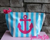 Anchor extra large oil cloth cosmetic bag