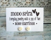 White Rose Earrings