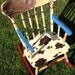 Childs hand painted western rocking chair