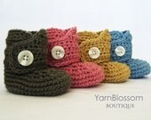 CROCHET PATTERN Baby Button Boots (4 sizes included from newborn-24 months) Instant Download