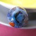 Abstract art, blue and handle drawer of wood ring - Hippie, Indie, Boho jewelry - Mixed media jewelry by Lespetitsbuttons