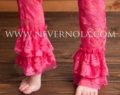 BUBBLEGUM or CHOOSE from 30 Colors Ruffle Bottom Stretch Lace Leg Warmers- One size fits most.