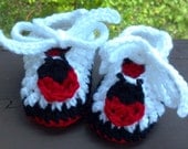 Ladybug Baby Booties,crochet Pattern, Newborn to 12 months
