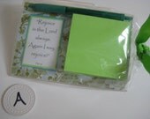 Acrylic Notepad with Sticky Notes & Bible Verse and Pen - More Blues and Greens