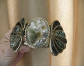 Sterling Silver And Abalone Bracelet Size 6 1/2
