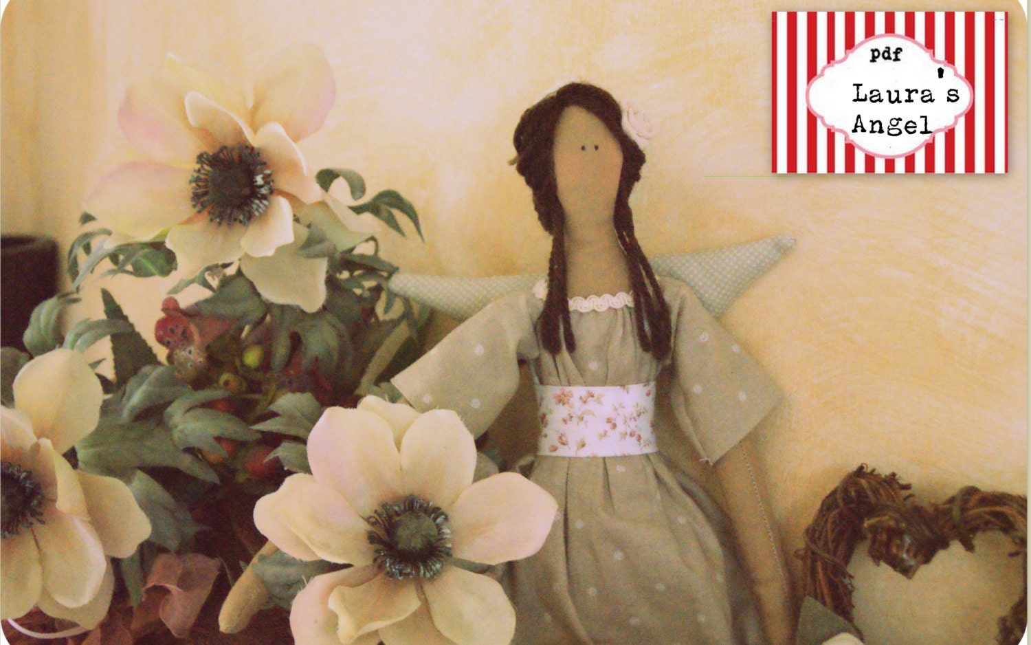 PDF PATTERN ANGEL- Summer  Time, home decor,pdf e-mail ,tutorial angel ,Nordic style,angel pattern -Christmas Angel