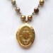Antiqued Brass Locket Pearl Necklace