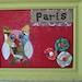 Patchwork Owl with Green Frame PARIS burlap fabric flowers vintage fabric wall hanging vintage fabric