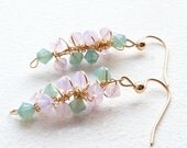 Pastel Opal Earrings Blue Pink