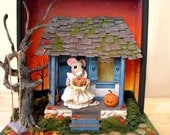 Mouse Cottage - OOAK Hand Crafted Halloween Diorama