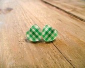 HEART STUDS - Green Picnic