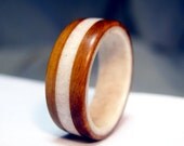 Antler Lined Wooden Ring - Lignum Vitae and Deer Antler