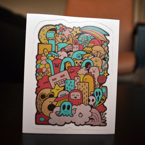 Doodleicious individual die cut sticker