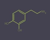 Dopamine Molecule T-Shirt on Navy