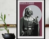 Star Wars Art Star Wars Print Star Wars Poster Movie Poster DARTH FADER Size 16x24