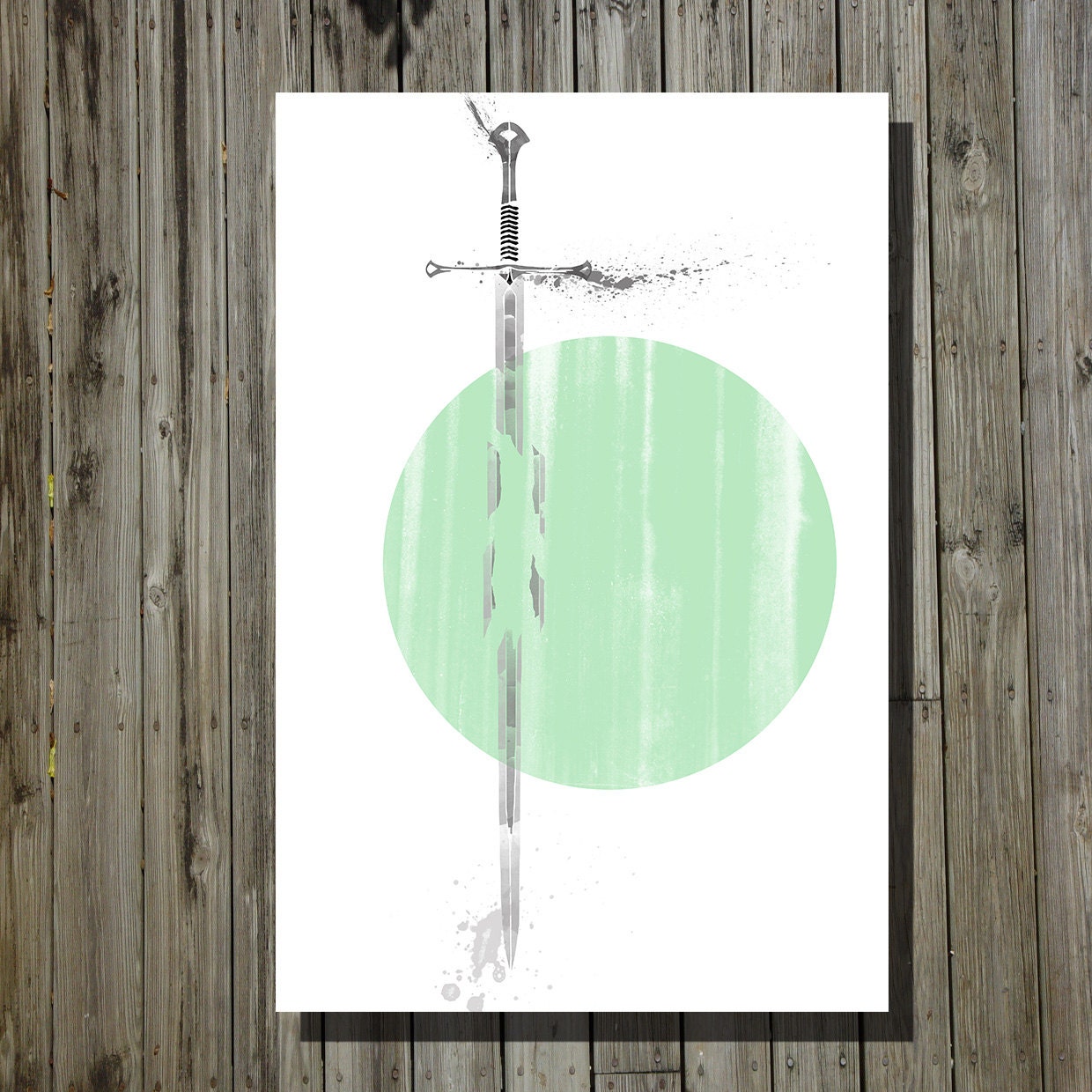 Lord of the Rings Shards of Narsil geek art movie poster nerd poster print size 11x17 retro art