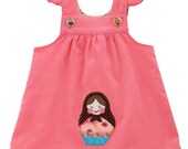 BABUSHKA Pinafore Dress pattern and sewing instructions, 3 - 24 months, 62-92 cm