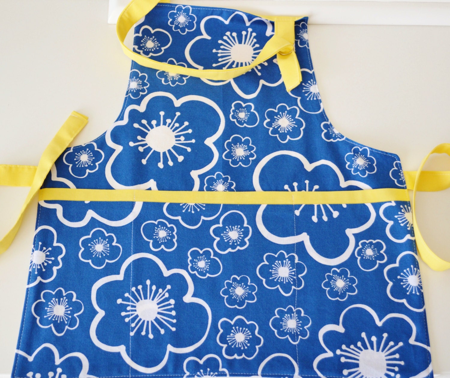 Funky Blue & Yellow Children's Apron - READY TO SHIP