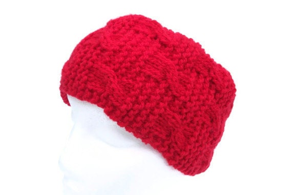 Red headwarmer earwarmer.