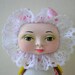 OOAK art doll "Cecilia in cat pajamas"