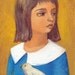 ATC/ACEO Oil painting "Girl with white bird"