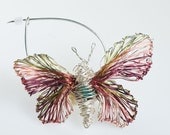 Unique butterfly brooch.Art butterfly jewelry.Wire wrapped insects.Prototype jewelry.Wired sculpture.Fine jewelry.