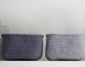 Square Baskets in Dark gray and light gray. Set of 2.