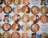 New Get a Clue with Nancy Drew By Moda Her many different looks on white back ground 1 yard quilt fabric