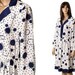 Vintage white and blue dot print day dress
