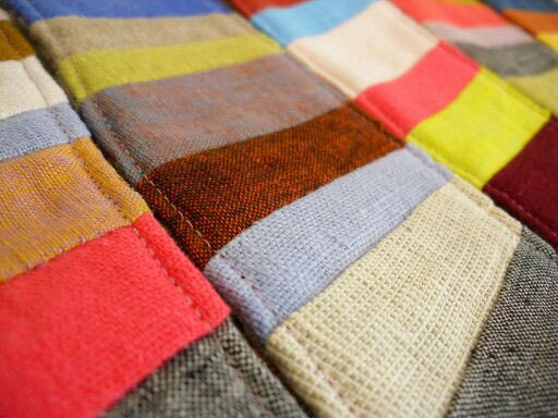 Color bars linen cuff bracelet