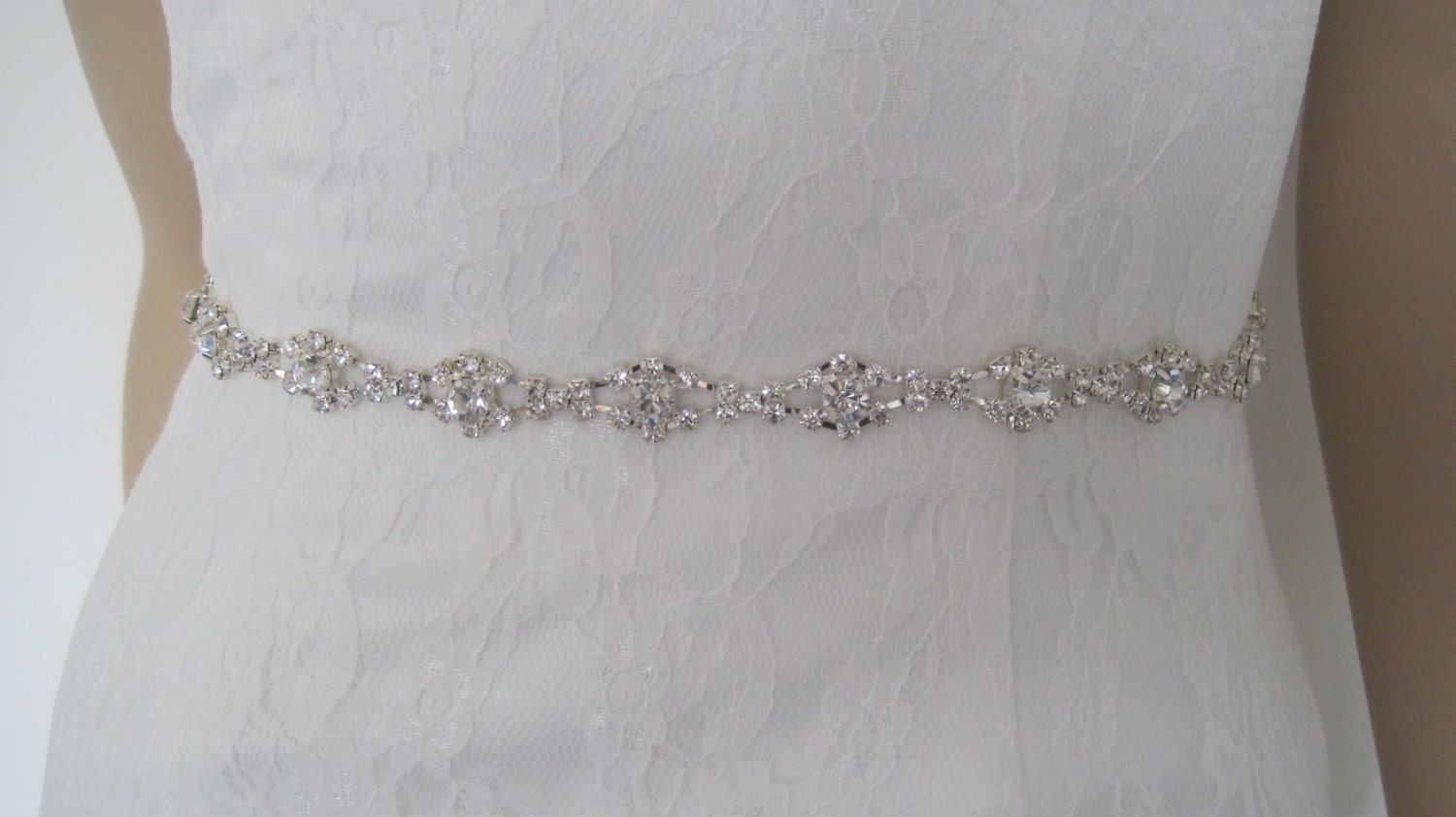 Skinny Wedding dress belt,crystal bridal sash,crystal wedding belt,--bryn