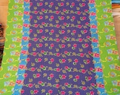 bright color floral kantha quilt throw handmade in twin size