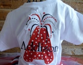 Fireworks Shirt- 4th of july Shirt - Personalized Shirt - Any letter - Any Name