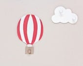 Hot Air Balloon and Cloud Wall Hook Set