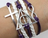 Silver bracelet infinity bracelet harry potter bracelet cross bracelet women cuff bracelet men bangle jewelry bracelet  B786