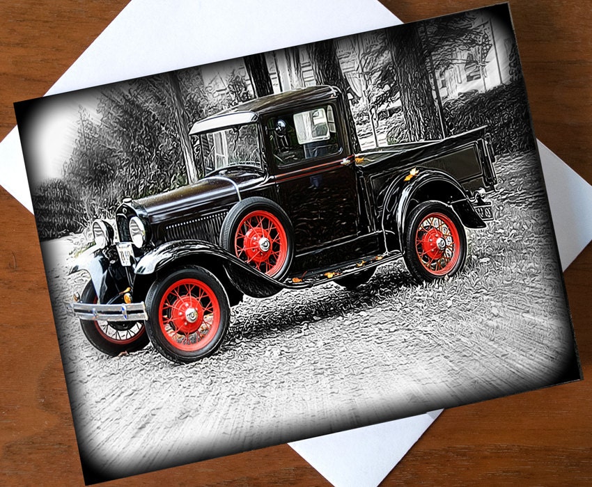 Model A Card, Blank Greeting Card, Note Card