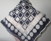 Vintage Sheer Scarf Polka Dot Square Scarf Navy and White