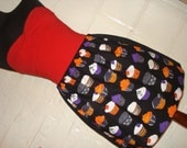 OOAK Goth / Punk Cupcakes Plus Size Skirt - High Waisted Ladies Mini Skirt - Rockabilly Pin Up - Handmade Ready to ship