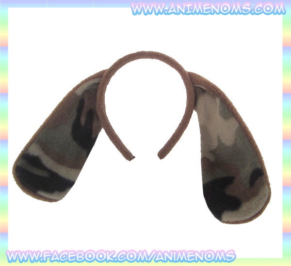 Camo Brown Bunny Rabbit Ears Headband - 1/2" Flexible AntiPill Fleece Child Teen Adult Usagi Geek Summer Cute Kawaii Anime Cosplay Animal