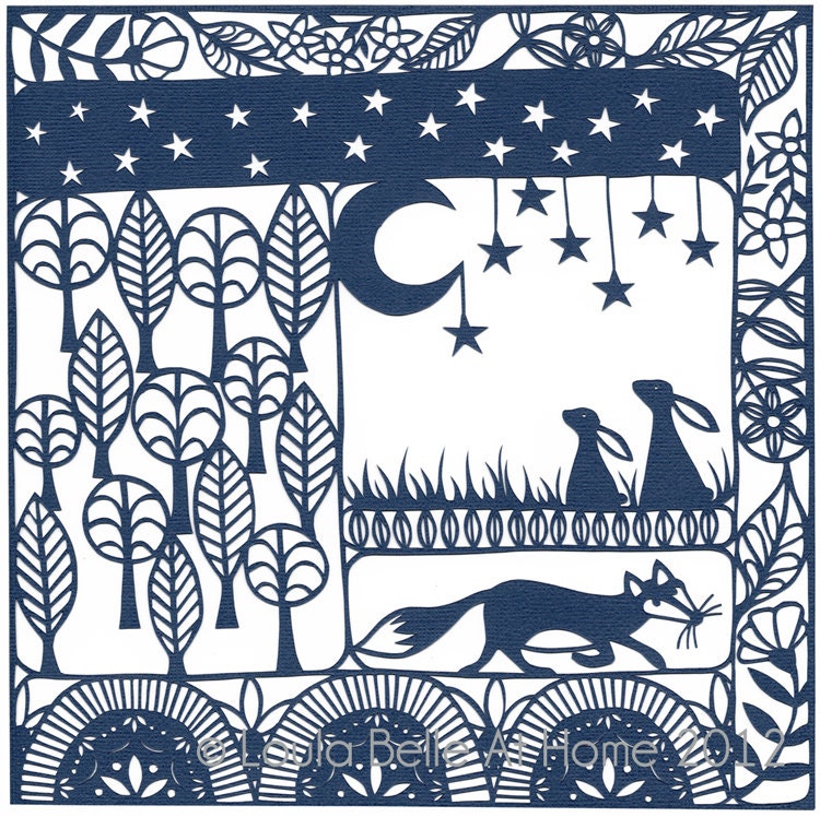 Greeting Card taken from 'A Woodland Tale' paper cut by Loula Belle At Home