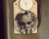 mixed media with romantic image and clockface very romantic
