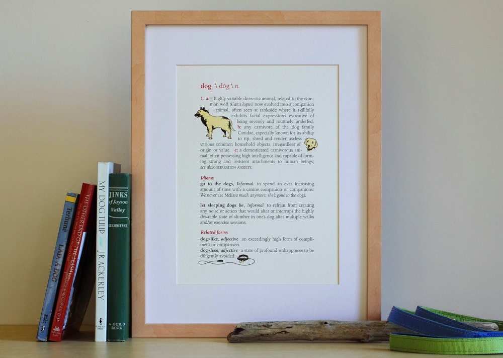 Dog: Dictionary Definition Letterpress Art Print