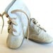 Vintage Leather Baby Shoes White Shabby Chic 1960's (35)