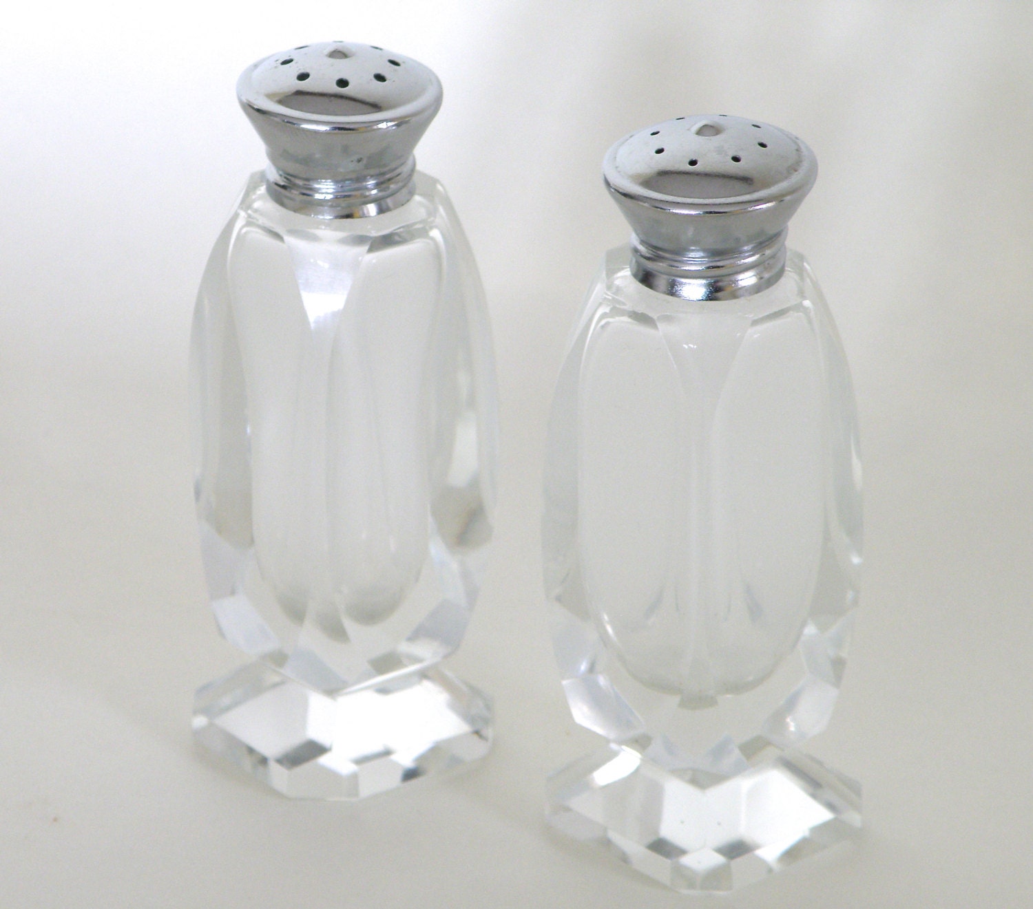 Lead Crystal Salt and Pepper Shakers Tall