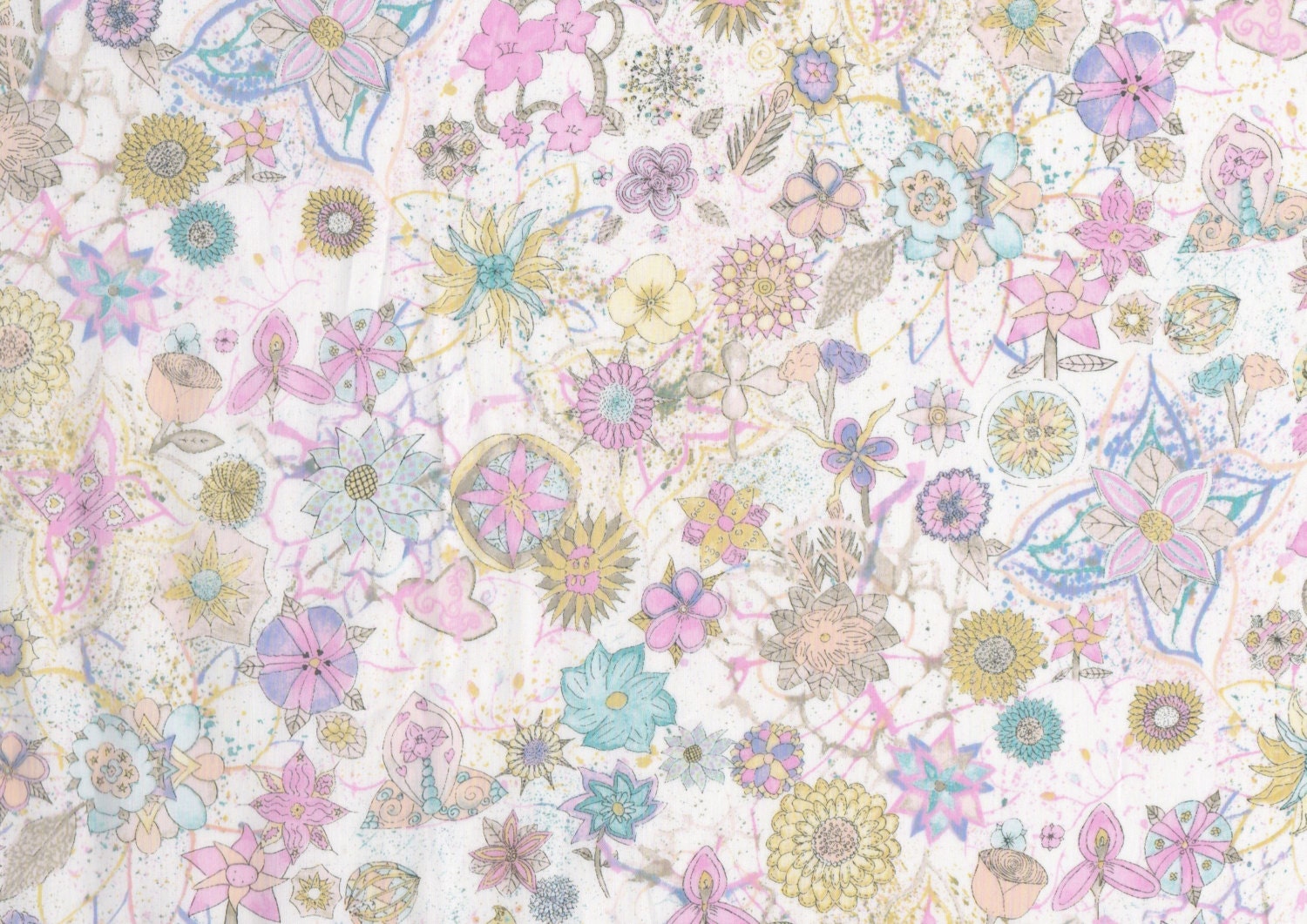 Macleod D Liberty print Fat Eighth, small scale pink floral Spring/Summer 2013 Liberty of London Tana Lawn