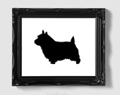 Norwich Terrier Silhouette - Hand-cut Mounted on 8x10 Watercolor Paper