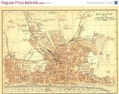 1907 Brighton Vintage City Map, Original Street Plan, Baedeker