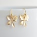 Single Orchid Gold Earrings.- Bridal, Wedding, Flower girl, Gift.