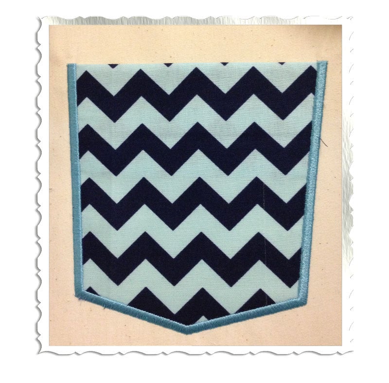 Applique Pocket Machine Embroidery Design - 10 Sizes